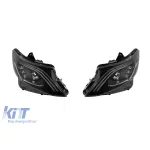 Set de faruri LED de tuning potrivit pentru Mercedes V-Class W447 Vito 2014-2023 cu bază neagră, pentru modelul cu lumini halogen de fabrică fără AFS, stânga și dreapta Performance AutoTuning