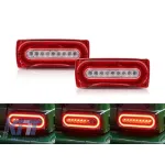 Set de stopuri LED dinamice de tuning potrivit pentru Mercedes G-Class W463 1999-2018 cu bază roșie/albă, stânga și dreapta Performance AutoTuning