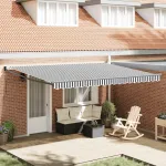 Copertină retractabilă antracit/alb, 4,5x3 m, textil/aluminiu GartenMobel Dekor