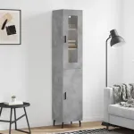 Dulap înalt, gri beton, 34,5x34x180 cm, lemn prelucrat GartenMobel Dekor