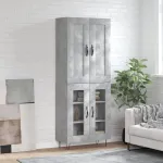 Dulap înalt, gri beton, 69,5x34x180, lemn compozit GartenMobel Dekor