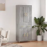 Dulap înalt, gri sonoma, 69,5x34x180 cm, lemn compozit GartenMobel Dekor