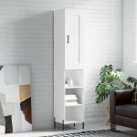 Dulap înalt, alb, 34,5x34x180 cm, lemn prelucrat GartenMobel Dekor