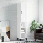 Dulap înalt, alb, 34,5x34x180 cm, lemn prelucrat GartenMobel Dekor