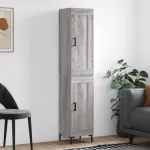 Dulap înalt, gri sonoma, 34,5x34x180 cm, lemn prelucrat GartenMobel Dekor