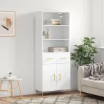 Dulap înalt, alb, 69,5x34x180 cm, lemn compozit GartenMobel Dekor