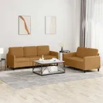 Set canapea 2 piese, maro, catifea GartenMobel Dekor