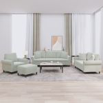 Set canapea cu perne, 4 piese, gri deschis, catifea GartenMobel Dekor