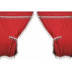 Set perdele camion Premiere 9 piese, rosu, pentru cabina standard
