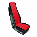 Husa scaun camion Elisa rosu-negru din poliester si imitatie piele