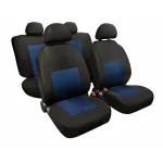 Huse scaun auto Sport, set 8 piese jacquard, albastru-negru