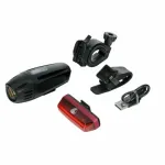 Set lumini LED bicicleta fata si spate, reincarcabile USB