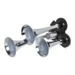 Claxon auto cromat Automax 12/24V cu 3 tonuri, pentru compresor, 1 buc