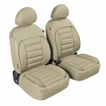 Huse scaun față sport jacquard bej, set 2 buc, compatibile airbag