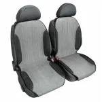 Huse scaun fata auto din fibra naturala, set 2 bucati, gri