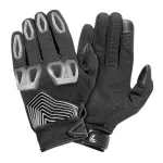 Mănuși moto off-road Tough mărimea M, tactile, negre, cu protecții anti-șoc