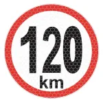 Autocolant reflectorizant limita de viteza 120 km/h, diametru 150 mm