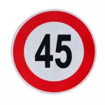 Autocolant reflectorizant limită viteză 45 km/h, diametru 150 mm