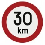 Indicator limită de viteză 30 km/h reflectorizant, autocolant 15 cm
