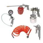 Kit compresor aer Carpoint 5 piese cu furtun presiune 4 m si pistoale