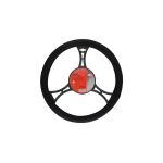 Husa volan Carpoint neagra, aspect piele intoarsa, 37-39 cm