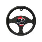 Husă volan Carpoint Leather Look neagră, cauciucată, 37-39 cm