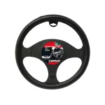 Husă volan Carpoint Leather Look neagră, cauciucată, 37-39 cm