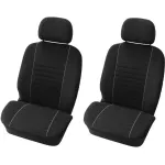 Huse scaune auto fata Carpoint Velour, set 4 piese, negre