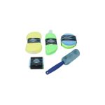 Kit curatare auto din microfibra 9 piese cu lavete, perie, manusa si burete