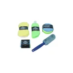 Kit curatare auto din microfibra 9 piese cu lavete, perie, manusa si burete