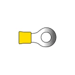 Papuci electrici izolati cu inel 6,4 mm galben, 32,5 mm, set 10 Carpoint