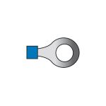 Papuci electrici izolati cu inel 6,4 mm, albastri, 26 mm, 10 bucati Carpoint