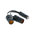 Priza auto dubla Carpoint 2x12V max. 8A cu cablu 11 cm si mufa bricheta
