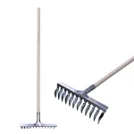 Greblă pentru gazon Strend Pro, 12 dinți, pentru aerare și scarificare, coadă din lemn