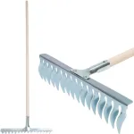 Greblă pentru gazon Strend Pro, 16 dinți, aerare și scarificare, coadă lemn