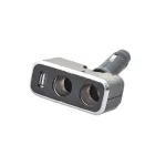 Priză auto triplă Automax 12V cu 2 ieșiri DC și port USB, reglabilă