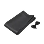 Husă volan din piele neagră cu șnur, pentru diametru 46-48 cm