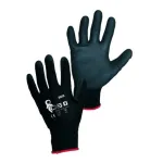 Mănuși de protecție Brita negre mărimea 10, cu poliuretan pe palmă și degete