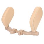 Pernă tetieră auto cu suport lateral din piele bej pentru confort la drum