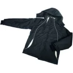 Jachetă ski pentru femei, mărimea M, negru, cu glugă și protecție la frig