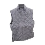 Vestă matlasată pentru femei gri, mărimea S 36, cu capse