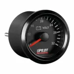 Voltmetru auto analog Black 9-32V, 52 mm, iluminare alba, IP67