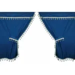 Set perdele camion Premiere 9 piese, albastru, pentru cabina standard
