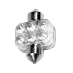 Bec LED Sofit SV8.5-8 12V albastru 18x31mm cu 6 LED pentru interior