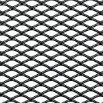 Plasă grilă spoiler Racing din aluminiu, 120x20 cm, ochi 6x12 mm, negru anodizat