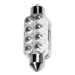 Bec LED sofit 12V verde, 8 LED, 13x44 mm, pentru plafoniera si numar