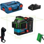 Nivela laser Bosch 18V cu linii verzi 360°, 120 m, acumulator si incarcator