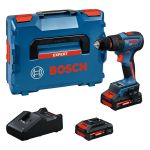 Masina de gaurit si insurubat cu percutie Bosch 18V, 65Nm, 2 acumulatori si L-BOXX