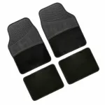 Covorașe auto universale Fusion din PVC și mochetă, set 4 buc, negre