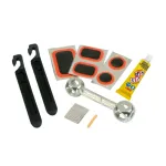 Kit reparatie pană bicicletă Lampa, 9 piese, cu petice, adeziv și leviere